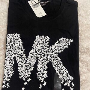 Michael Kors Black Tee with White MK Design